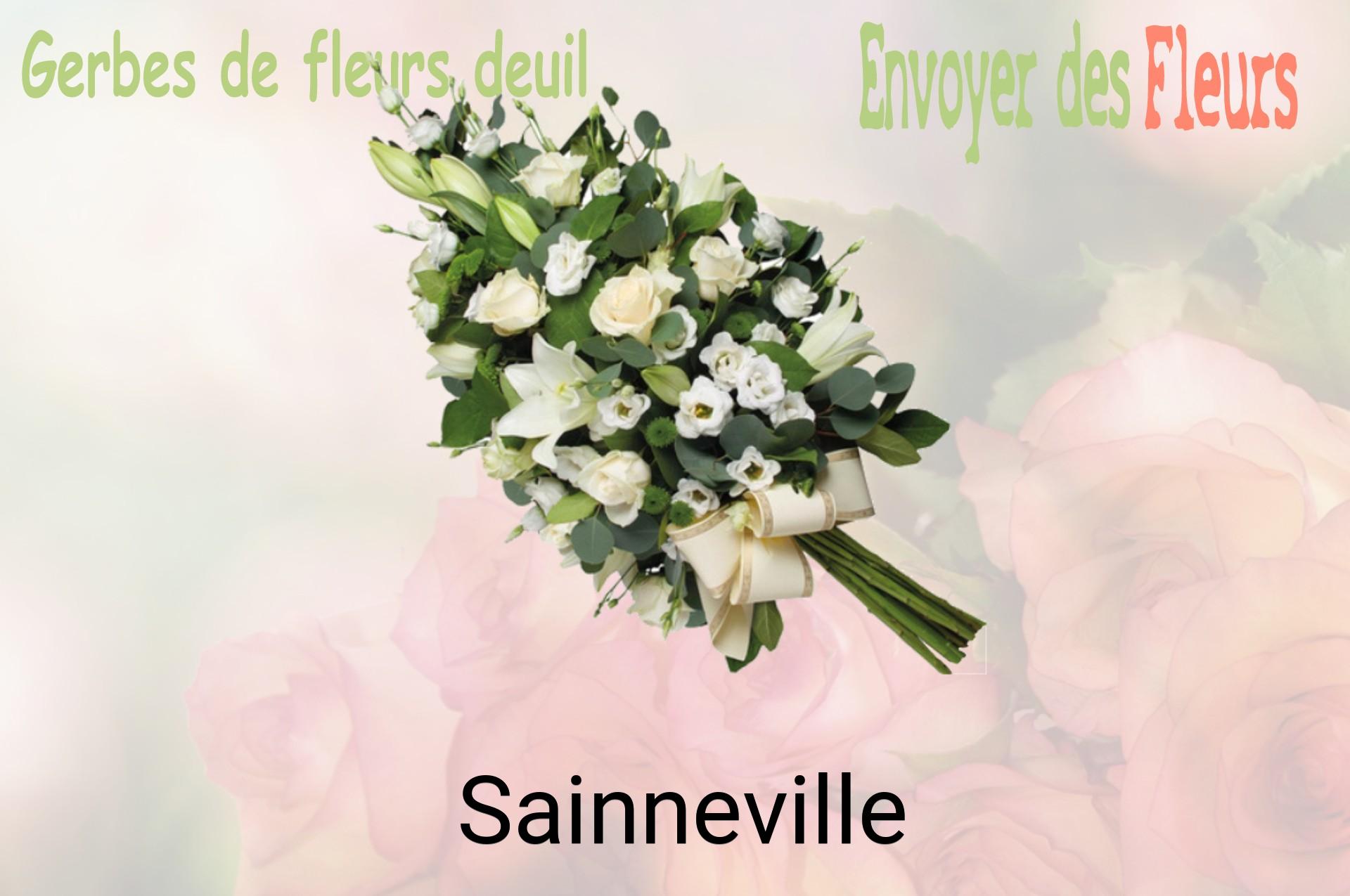 Gerbe de fleurs de deuil livrée à Sainneville